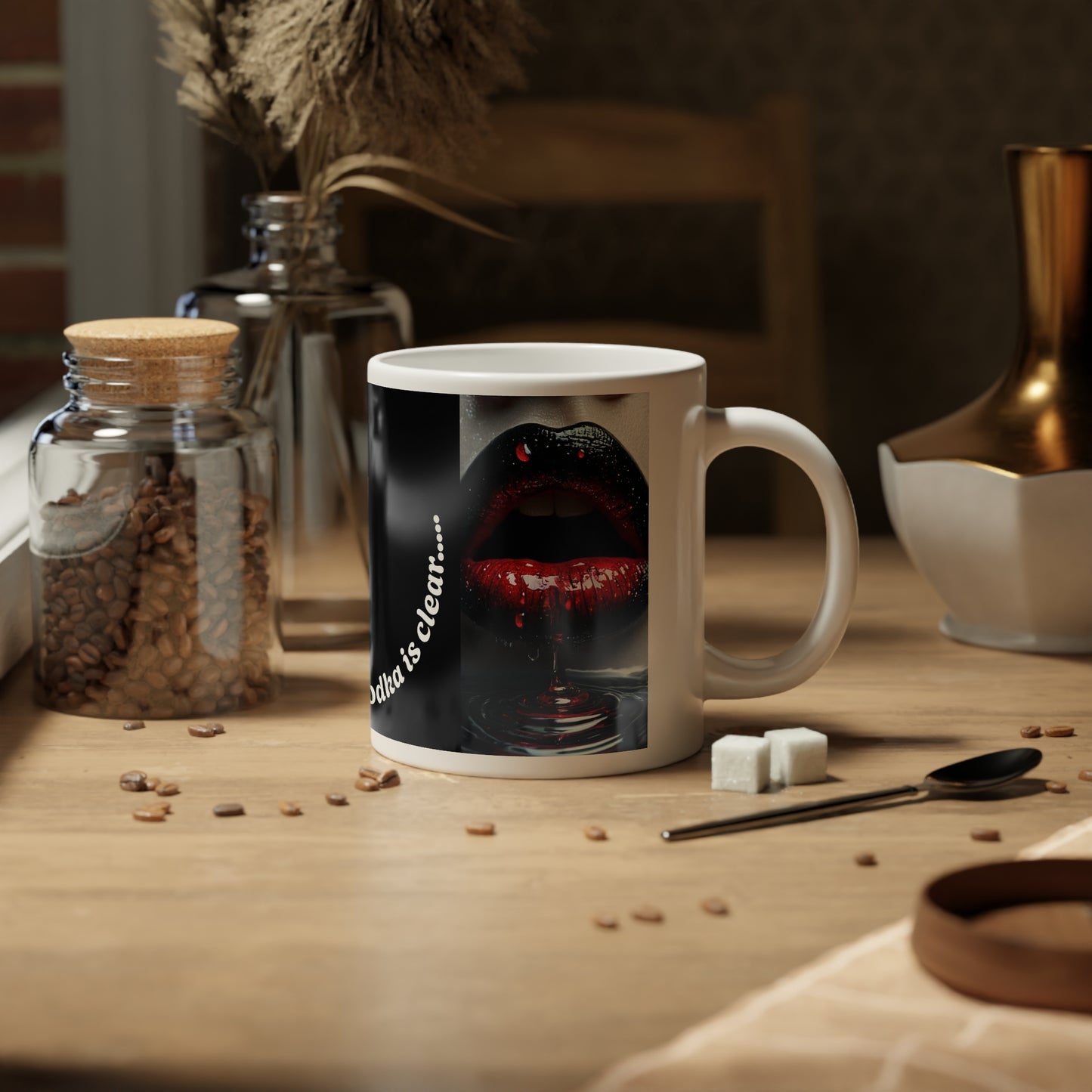 Lipzz - Roses are Red but Vodka is Clear, Coffee Cup, Gift for Friends, Humor Mug, Birthday Present, Kitchen Decor