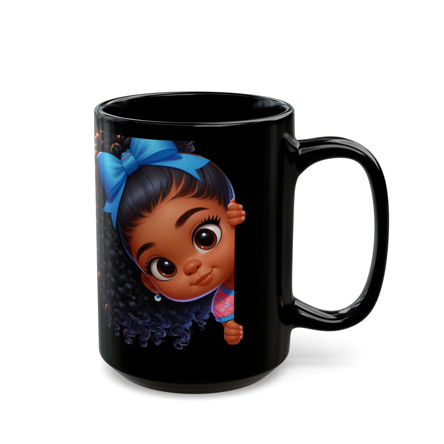 Cute Girl Black Mug - 11oz & 15oz | Perfect Gift for Kids & Collectors