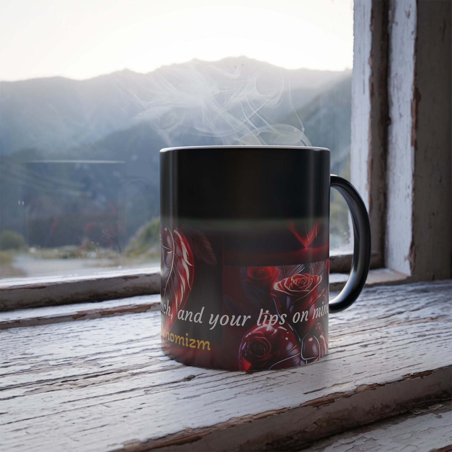 Color Morphing Mug - Morphing Rose of Hearts Mugg, Perfect Gift for Romantic Occasions, Unique Wedding Favor