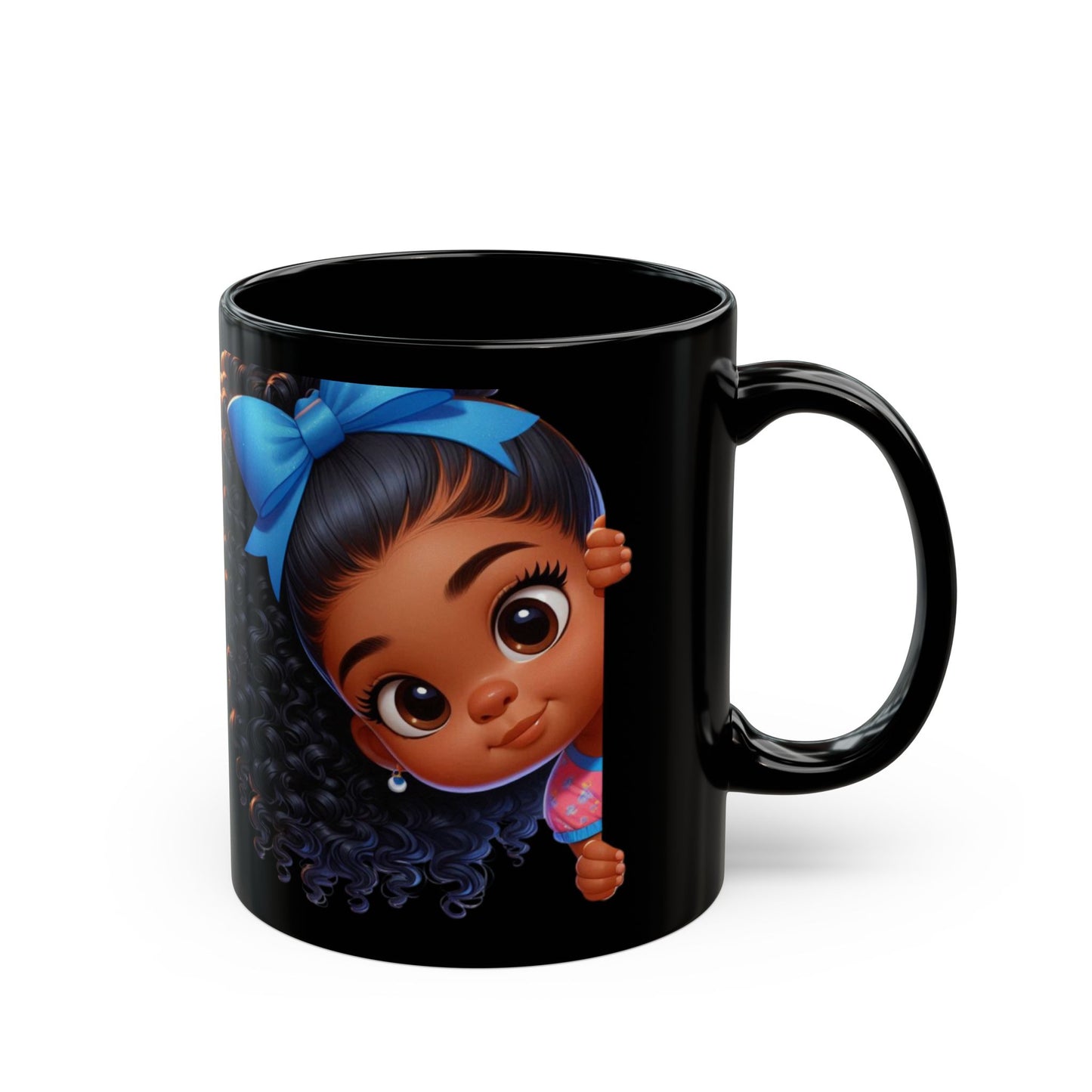 Cute Girl Black Mug - 11oz & 15oz | Perfect Gift for Kids & Collectors