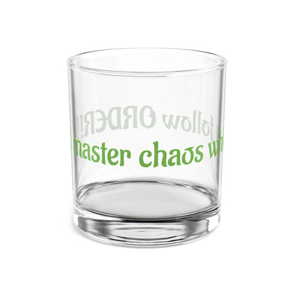 Funny Rocks Glass, 10oz - Perfect Gift for Friends, Master Chaos, Party Essential, Barware for Celebrations, Home Decor