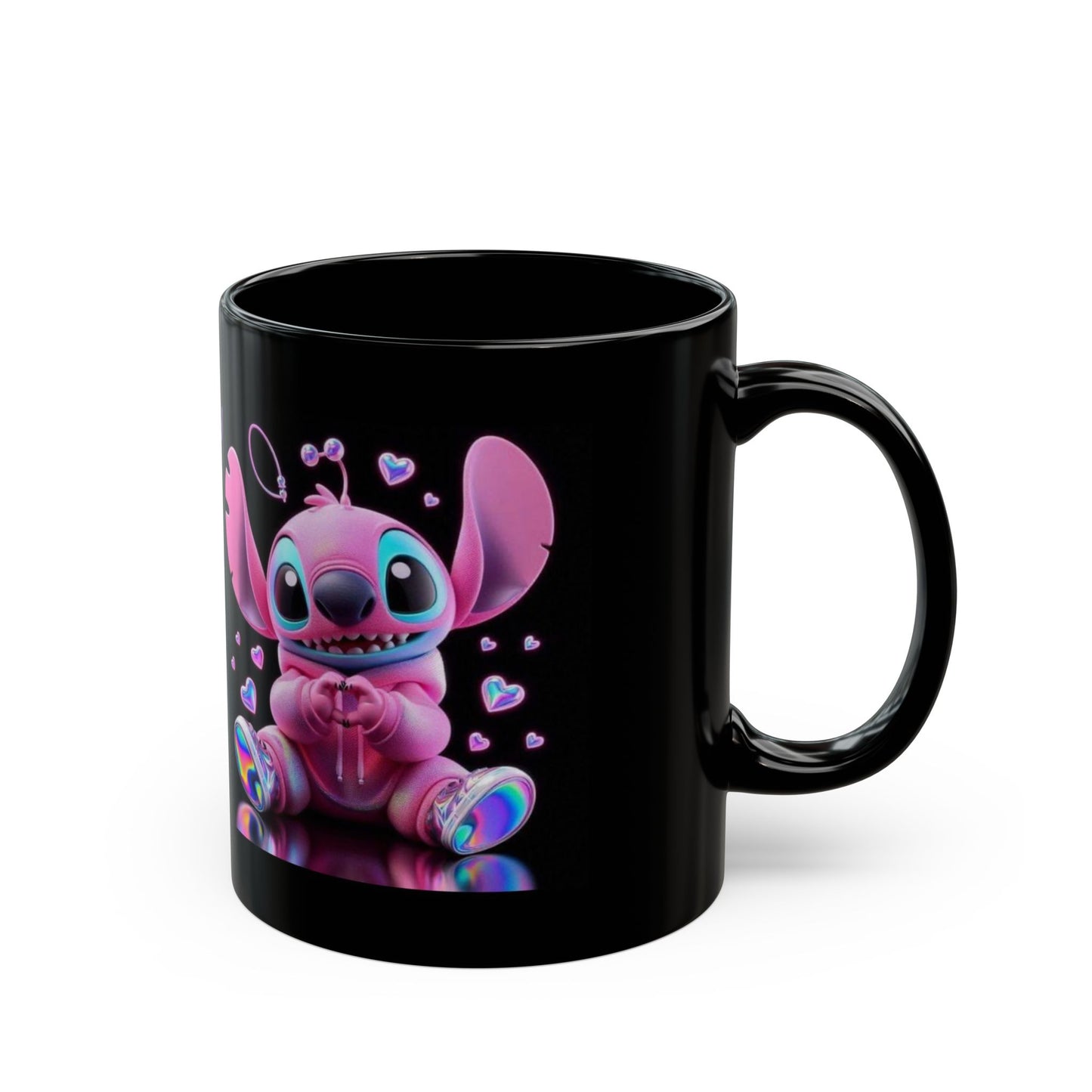 Cute Stitch Coffee Mug, Cartoon Mug Gift, Anime Drinkware, Fun-Inspired Cup, Adorable Character Mug, Purple Pink Design