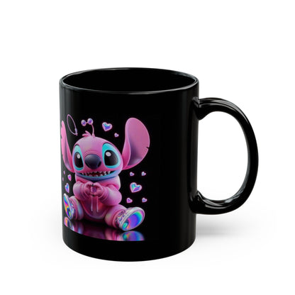 Cute Stitch Coffee Mug, Cartoon Mug Gift, Anime Drinkware, Fun-Inspired Cup, Adorable Character Mug, Purple Pink Design