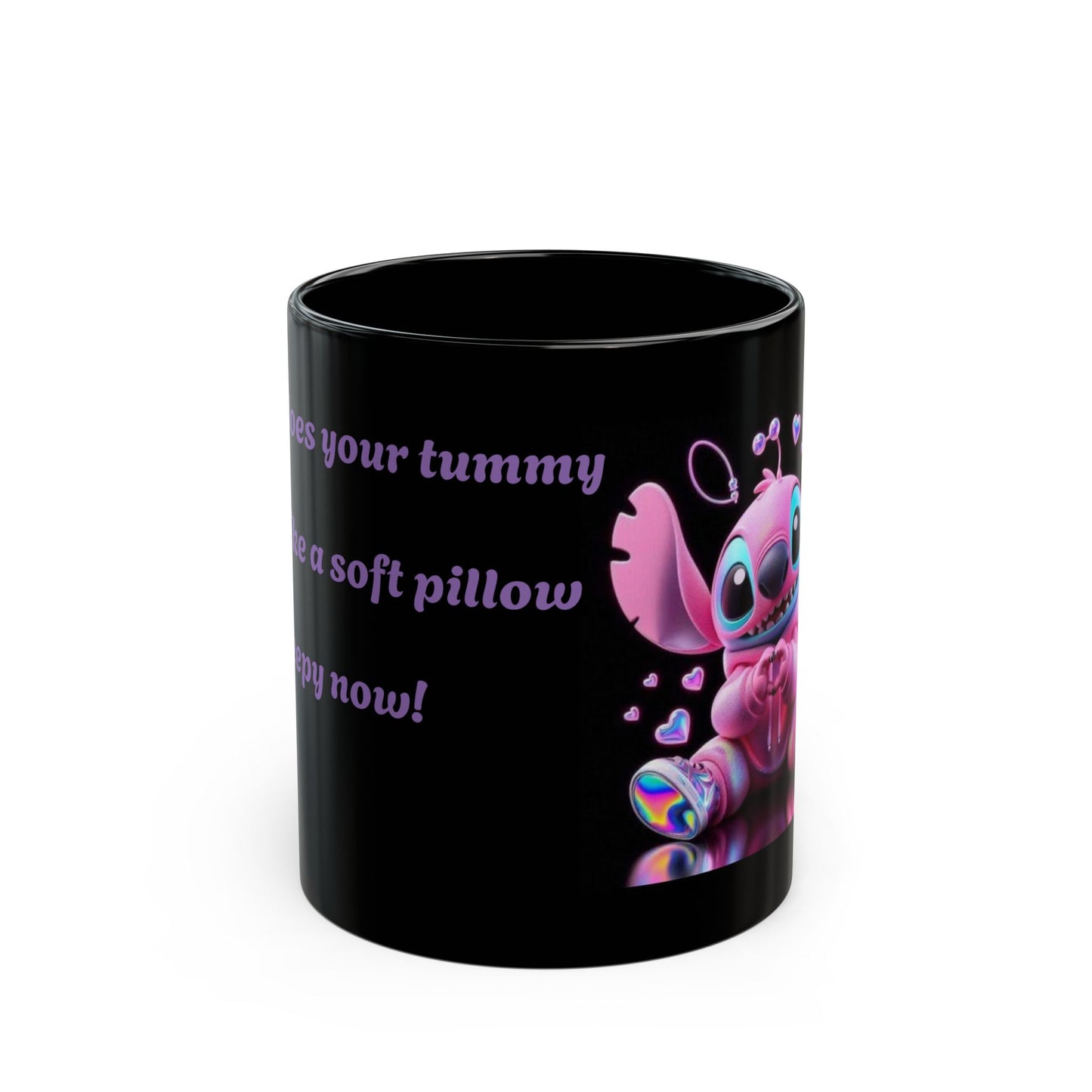 Cute Stitch Coffee Mug, Cartoon Mug Gift, Anime Drinkware, Fun-Inspired Cup, Adorable Character Mug, Purple Pink Design