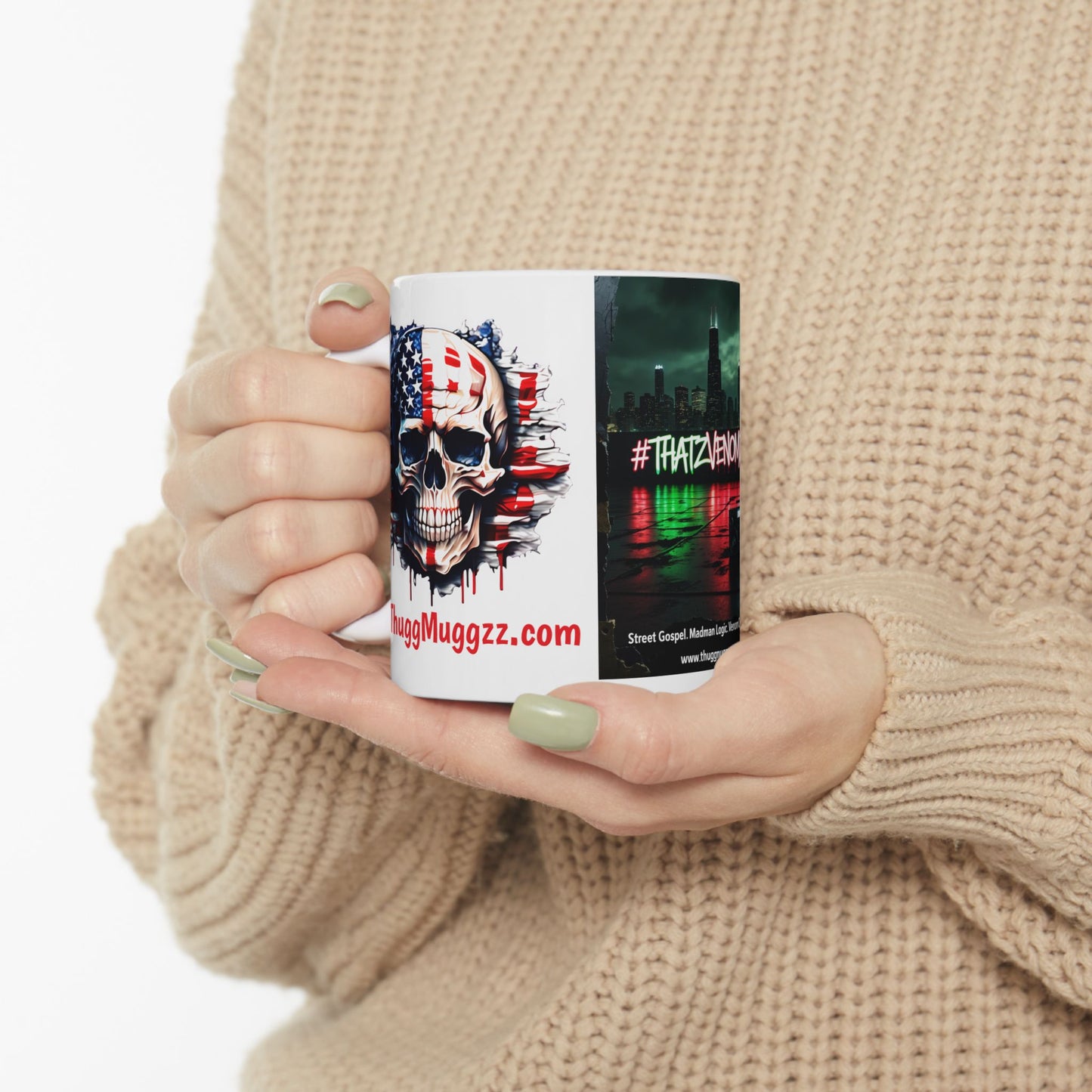 Thug  Mug - Street Art Inspired, Perfect for Coffee Lovers, Gift for Hip-Hop Fans, Unique Art Mug, Patriot Coffee Cup