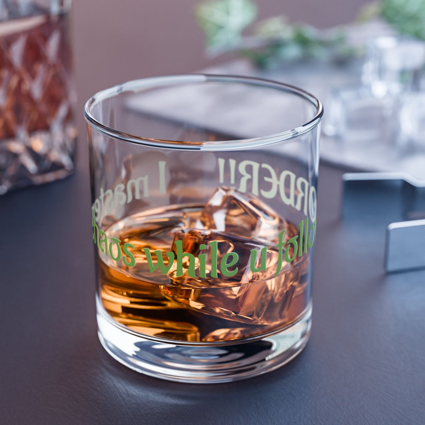 Funny Rocks Glass, 10oz - Perfect Gift for Friends, Master Chaos, Party Essential, Barware for Celebrations, Home Decor
