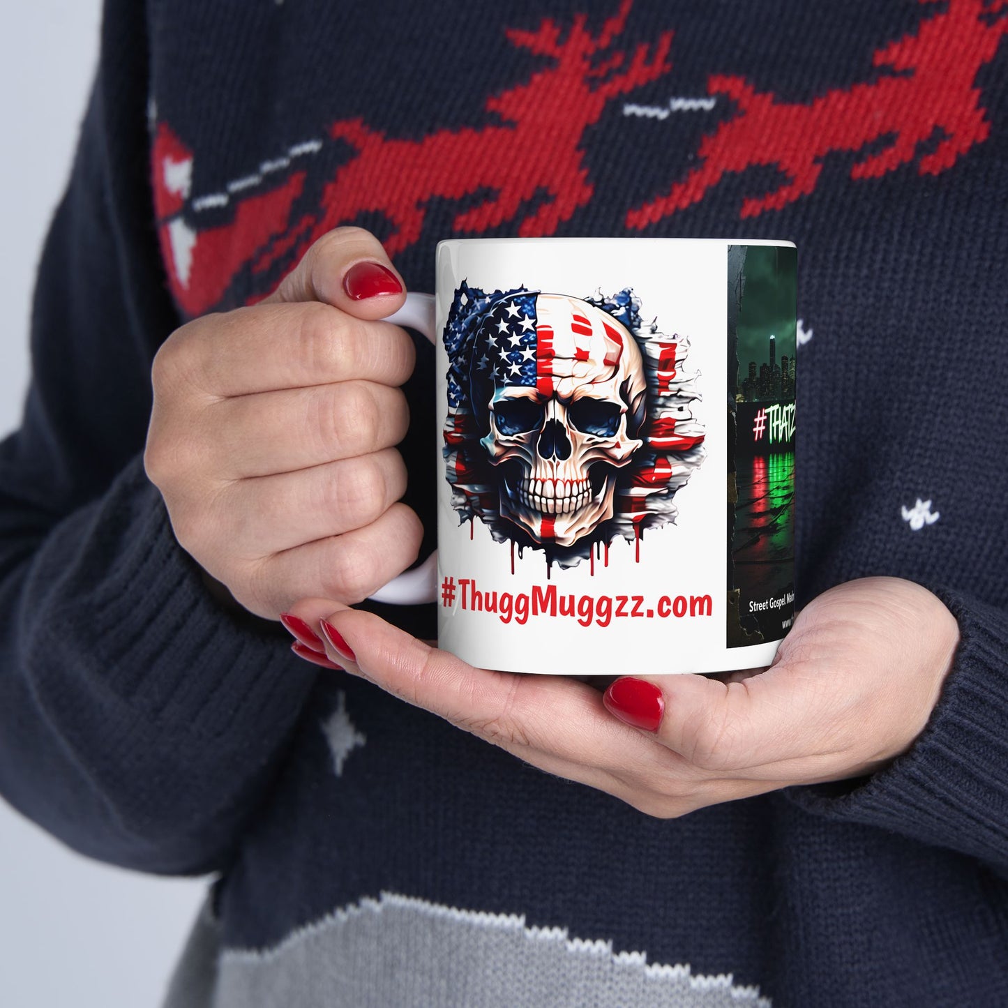 Thug  Mug - Street Art Inspired, Perfect for Coffee Lovers, Gift for Hip-Hop Fans, Unique Art Mug, Patriot Coffee Cup