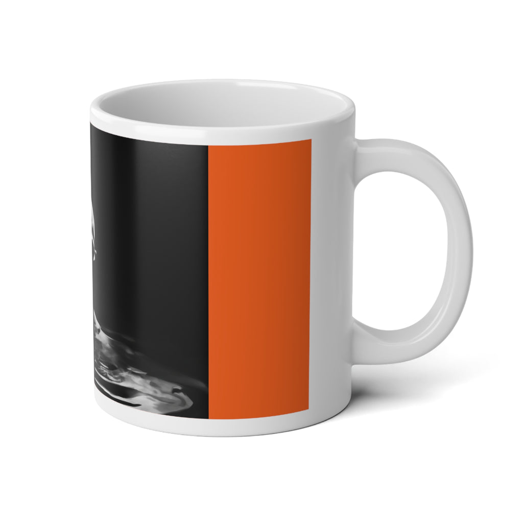 Bold Black & Orange Jumbo Mug | 20oz Unique Coffee Cup